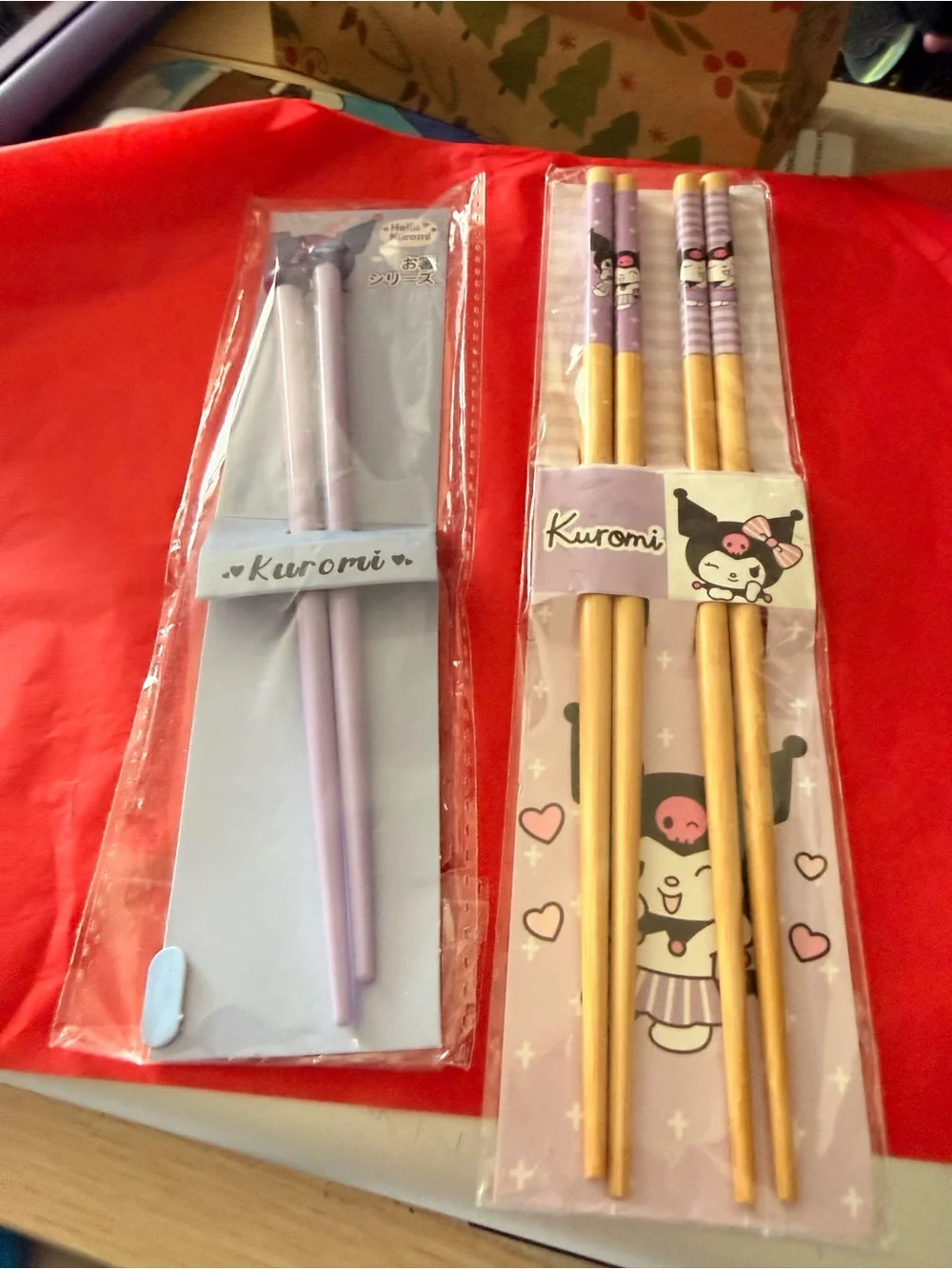 Kuromi Sanrio Chopsticks Lot – 3 Pairs Purple Kawaii New in Package